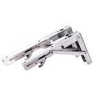 2x 20" Stainless Steel Folding Table Bracket Shelf Bench 50kg Load Heavy Duty