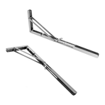 2x 20" Stainless Steel Folding Table Bracket Shelf Bench 50kg Load Heavy Duty