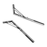 2x 20 Stainless Steel Folding Table Bracket Shelf Bench 50kg Load Heavy Duty - 45-Degree Angle