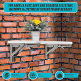 2x 20 Stainless Steel Folding Table Bracket Shelf Bench 50kg Load Heavy Duty - Extra Image