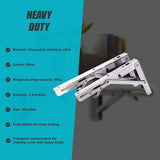 2x 20 Stainless Steel Folding Table Bracket Shelf Bench 50kg Load Heavy Duty