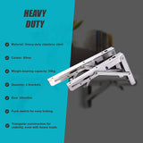2x 20 Stainless Steel Folding Table Bracket Shelf Bench 50kg Load Heavy Duty - Extra Image