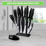 Kitchen 17 Pc Knife Set w/ Block & Sharpener Chef Bread Steak Knives - Extra Image