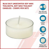 Bulk Buy Unscented SOY WAX Tealights, Soy Wax Tealight Candles - (100pc per set) - Side View