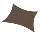 Rectangle Sun Shade Sail Fabric Garden Patio Pool Awning Canopy Cover Coffee - 45-Degree Angle