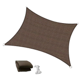 Rectangle Sun Shade Sail Fabric Garden Patio Pool Awning Canopy Cover Coffee - Extra Image