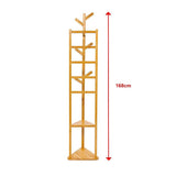 Clothes Coat Rack Garment Stand Shelf Wooden Tree Hanger Bag Hat Hook Holder - Extra Image