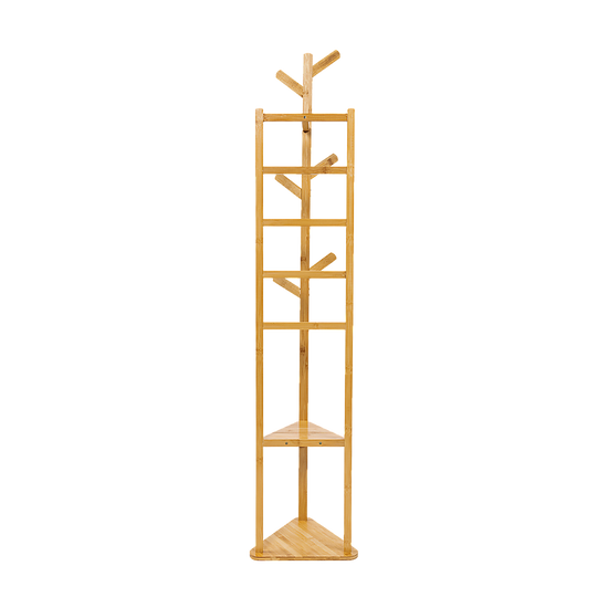 Clothes Coat Rack Garment Stand Shelf Wooden Tree Hanger Bag Hat Hook Holder