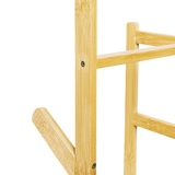 Clothes Coat Rack Garment Stand Shelf Wooden Tree Hanger Bag Hat Hook Holder - Rear View