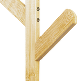 Clothes Coat Rack Garment Stand Shelf Wooden Tree Hanger Bag Hat Hook Holder - Close-Up Angle