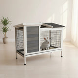 Rabbit Bunny Cage Hutch Pet Cages Enclosure - Front View