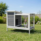Rabbit Bunny Cage Hutch Pet Cages Enclosure - 45-Degree Angle