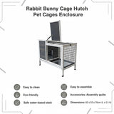 Rabbit Bunny Cage Hutch Pet Cages Enclosure - Low Angle