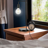 Modern Table lamp Desk Light Bedside Bedroom Black - Front View