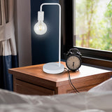 Modern Table lamp Desk Light Base Bedside Bedroom White - Front View