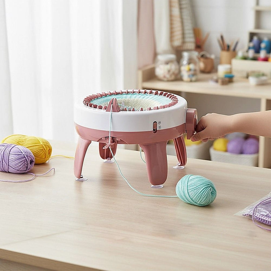 DIY Knitting Machine Smart Weaving Knit Rotating Kids Toy Scarf Sock Hat Gift, image 2