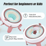 DIY Knitting Machine Smart Weaving Knit Rotating Kids Toy Scarf Sock Hat Gift - Low Angle