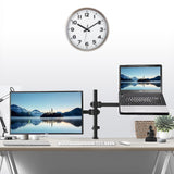 Monitor Mount & Laptop and Tablet Shelf Stands Holders Adjustable Workspace Arm - Front View