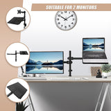 Monitor Mount & Laptop and Tablet Shelf Stands Holders Adjustable Workspace Arm - Low Angle