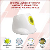 Dog Ball Launcher Thrower Automatic Tennis Fetch Throwing Machine 3 Balls - Side View