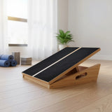 Wooden Slant Exercise Board With Adjustable Incline And Non-Slip Surface - Front View