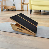 Wooden Slant Exercise Board With Adjustable Incline And Non-Slip Surface - Rear View