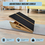 Wooden Slant Exercise Board With Adjustable Incline And Non-Slip Surface - Extra Image