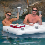 Big PVC Inflatable Beer Pong Raft Floating Pool Party Pong Game Table Lounge Toy - Front View