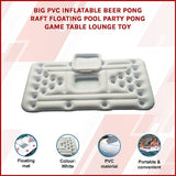 Big PVC Inflatable Beer Pong Raft Floating Pool Party Pong Game Table Lounge Toy - Side View