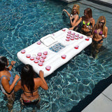 Big PVC Inflatable Beer Pong Raft Floating Pool Party Pong Game Table Lounge Toy - 45-Degree Angle