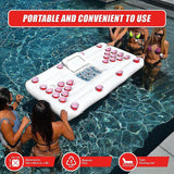 Big PVC Inflatable Beer Pong Raft Floating Pool Party Pong Game Table Lounge Toy - Extra Image