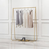 Gold Clothing Retail Shop Commercial Garment Display Rack - Top-Down View
