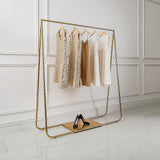 Gold Clothing Retail Shop Commercial Garment Display Rack - Low Angle