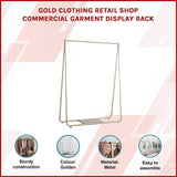 Gold Clothing Retail Shop Commercial Garment Display Rack - Front View