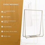 Gold Clothing Retail Shop Commercial Garment Display Rack - Close-Up Angle