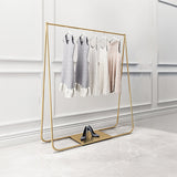 Gold Clothing Retail Shop Commercial Garment Display Rack - Low Angle