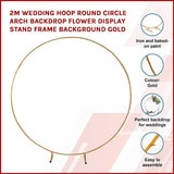 2M Wedding Hoop Round Circle Arch Backdrop Flower Display Stand Frame Background - Top-Down View
