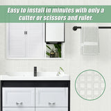 Tiles 3D Peel and Stick Wall Tile Stereoscopic Crystal White 10 Sheets - 45-Degree Angle
