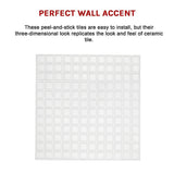 Tiles 3D Peel and Stick Wall Tile Stereoscopic Crystal White 10 Sheets - Extra Image