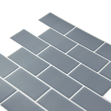 Tiles 3D Peel and Stick Wall Tile Dark Grey 10 Sheets - Top-Down View