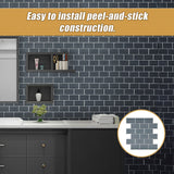 Tiles 3D Peel and Stick Wall Tile Dark Grey 10 Sheets - 45-Degree Angle