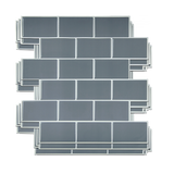 Tiles 3D Peel and Stick Wall Tile Dark Grey 10 Sheets - Rear View