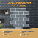 Tiles 3D Peel and Stick Wall Tile Dark Grey 10 Sheets - Close-Up Angle