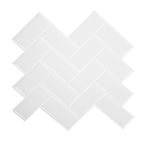 Tiles 3D Peel and Stick Wall Tile Herringbone White 10 Sheets