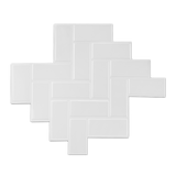 Tiles 3D Peel and Stick Wall Tile Herringbone White 10 Sheets - Top-Down View