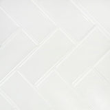 Tiles 3D Peel and Stick Wall Tile Herringbone White 10 Sheets