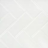 Tiles 3D Peel and Stick Wall Tile Herringbone White 10 Sheets - Rear View