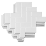 Tiles 3D Peel and Stick Wall Tile Herringbone White 10 Sheets - Extra Image