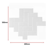 Tiles 3D Peel and Stick Wall Tile Herringbone White 10 Sheets
