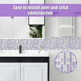 Tiles 3D Peel and Stick Wall Tile Crystal Mosaic 10 Sheets - 45-Degree Angle